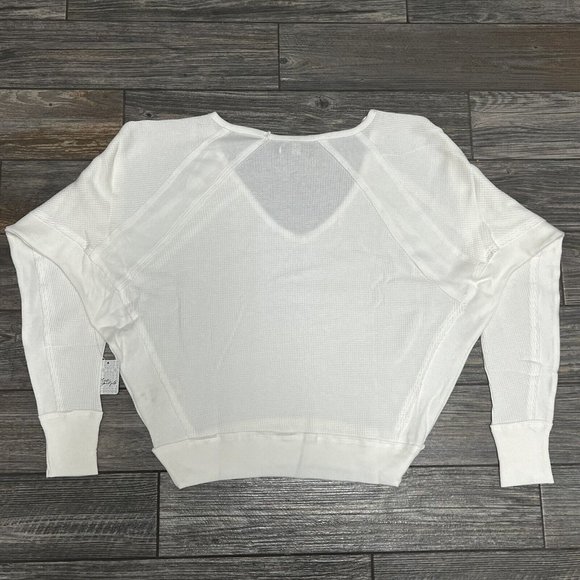 NWT Free People Santa Clara Thermal Top in Alabaster Off Shoulder XS X-Small - Picture 12 of 16
